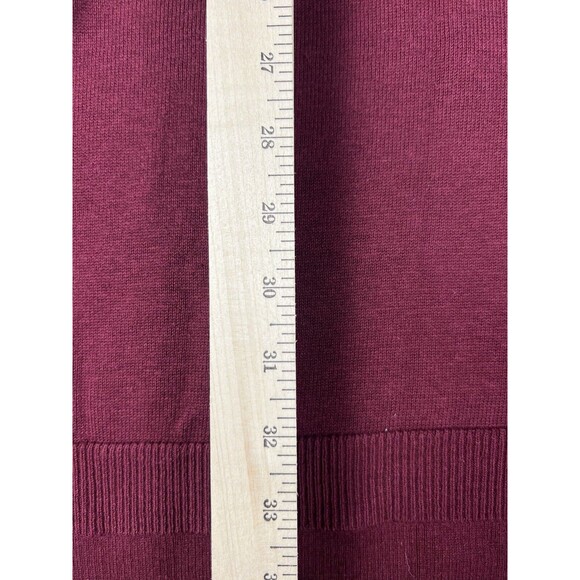 JustFab Burgundy Sweater Dress Womens Small Cold Shoulder Knit Bodycon Workwear - Picture 9 of 13